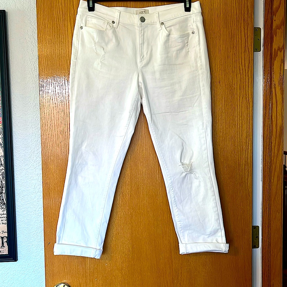 LOFT Outlet White Cropped Jeans